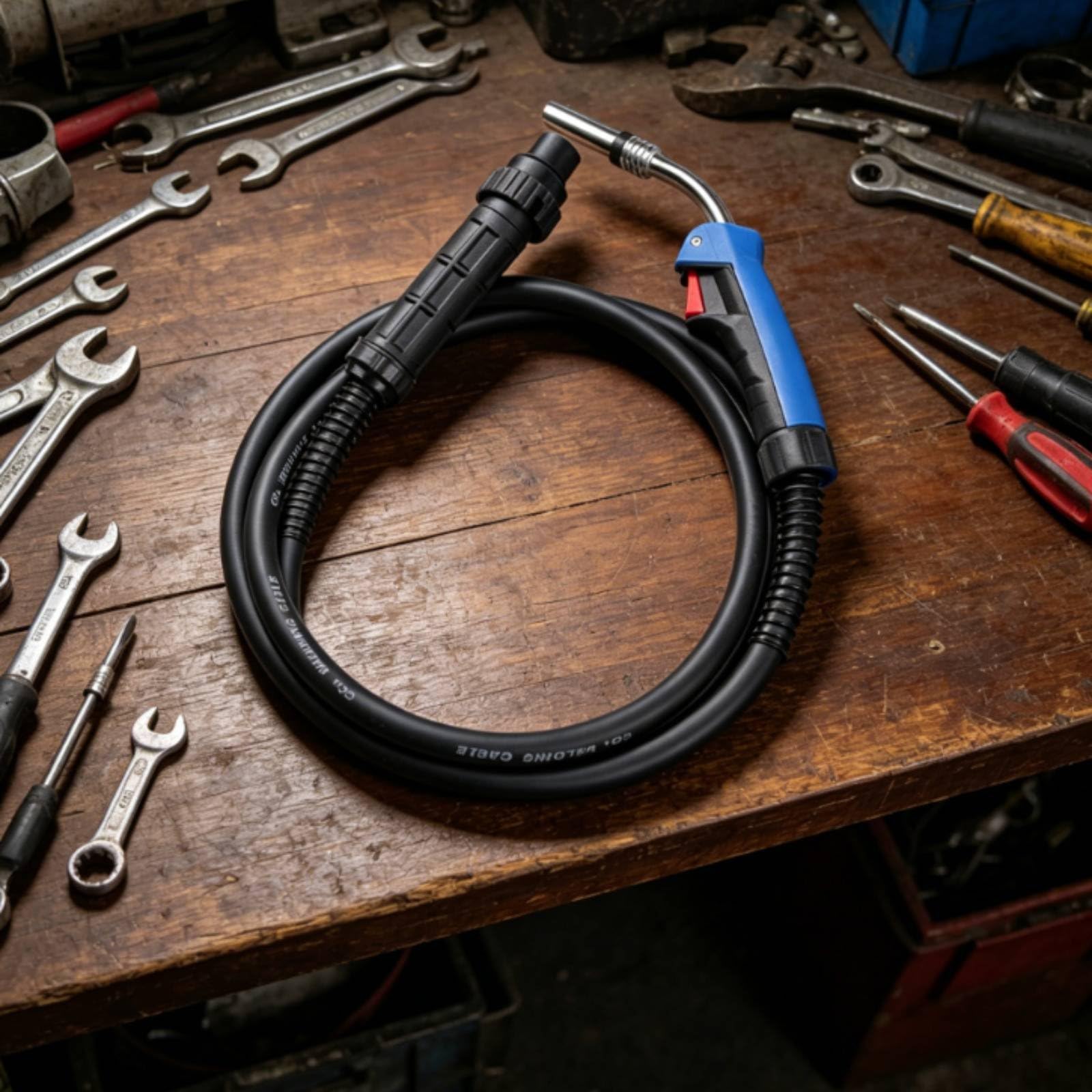 B Baosity Antorcha de Soldadura MIG 24KD Ensamblaje Soplete Pistola Cable Repuesto Compatible con Equipos con Material Plástico y Metal Adecuado para Taller Producción Diaria Mantenimiento