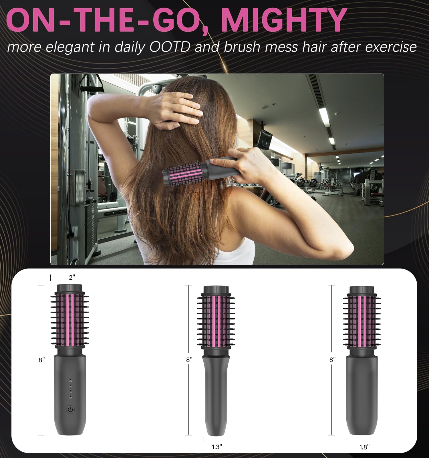 Amazon.com : JAMIEWIN Cordless Hair Curling Iron Brush, Travel Hot