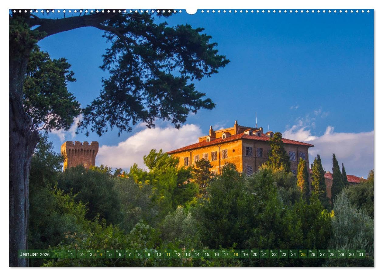 TOSKANA im magischen Licht (hochwertiger Premium Wandkalender 2026 DIN A2 quer), Kunstdruck in Hochglanz: Italiens lichtvolle Region fasziniert! (CALVENDO Orte)