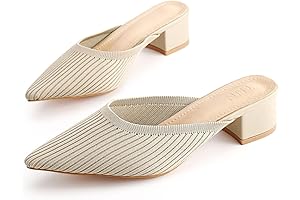 Pointed Toe Mules for Women Chunky Sandals