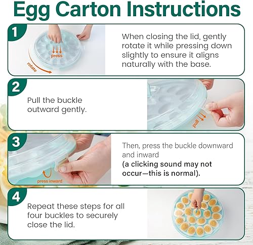 Miniatura 2 de HAKSEN Soporte redondo para huevos con tapa, bandeja para huevos de diablo, bandeja para huevos de 12 pulgadas, 22 ranuras para fiesta de Pascua,