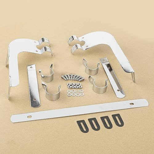 Miniatura 10 de Green-L Parabrisas transparente con abrazaderas de horquillas de 1.535 in para Harley Sportster XL883 XL1200 Dyna Wide Glide Low Rider Fat Bob