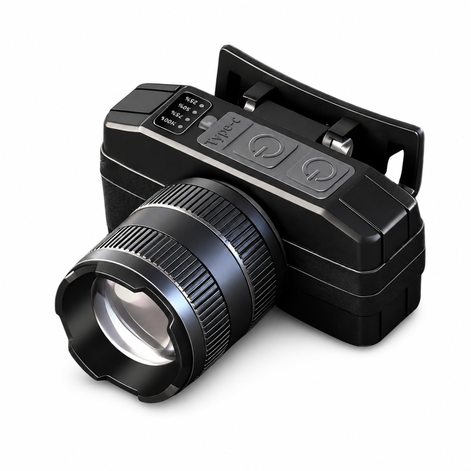 WOZIT Headlamp Torch with Headband, Headlamp for Trekking, Rechargeable, 3 Light Modes, Zoomable, Charging Level Indicator| Waterproof, Super Bright &Long Range, for Cycling,Rescue,Camping(Black)-image-7