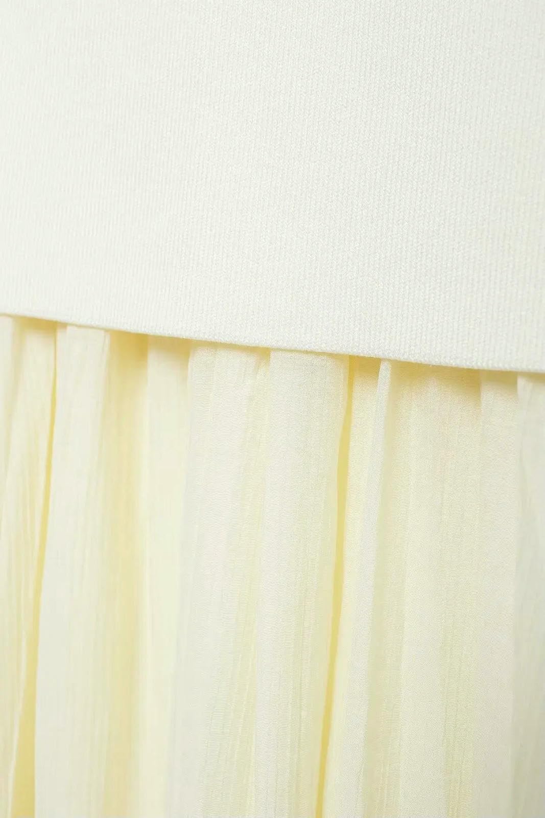 Falda Larga Mujer Falda De Punto De Punto Plisado Combinado con Cintura Elasticada De Cintura Alta Falda Midi De Cintura Alta-Beige-l