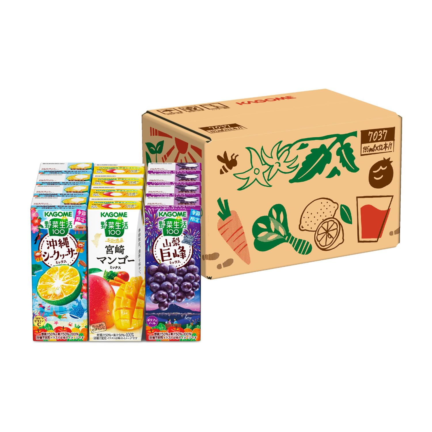 Amazon.co.jp: カゴメ 野菜生活100 季節限定めぐみめぐる アソート
