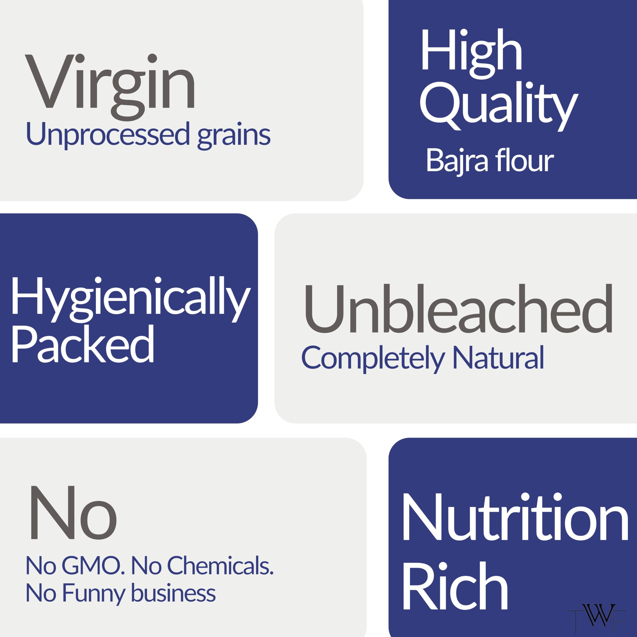 TWF Bajra Flour | 2 Kg | 100% Bajra Millet Flour | Pearl Millet Atta | Natural & Gluten Free | Hulled | Stone Ground | Rich in Iron | High Fibre Atta | Ideal for Bhakri, Roti, Thepla | No Maida | No Additives 3