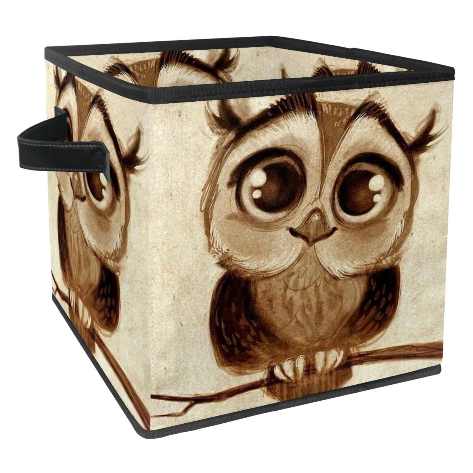 Boîte de rangement pliable motif hibou pour organiser la chambre d'enfant