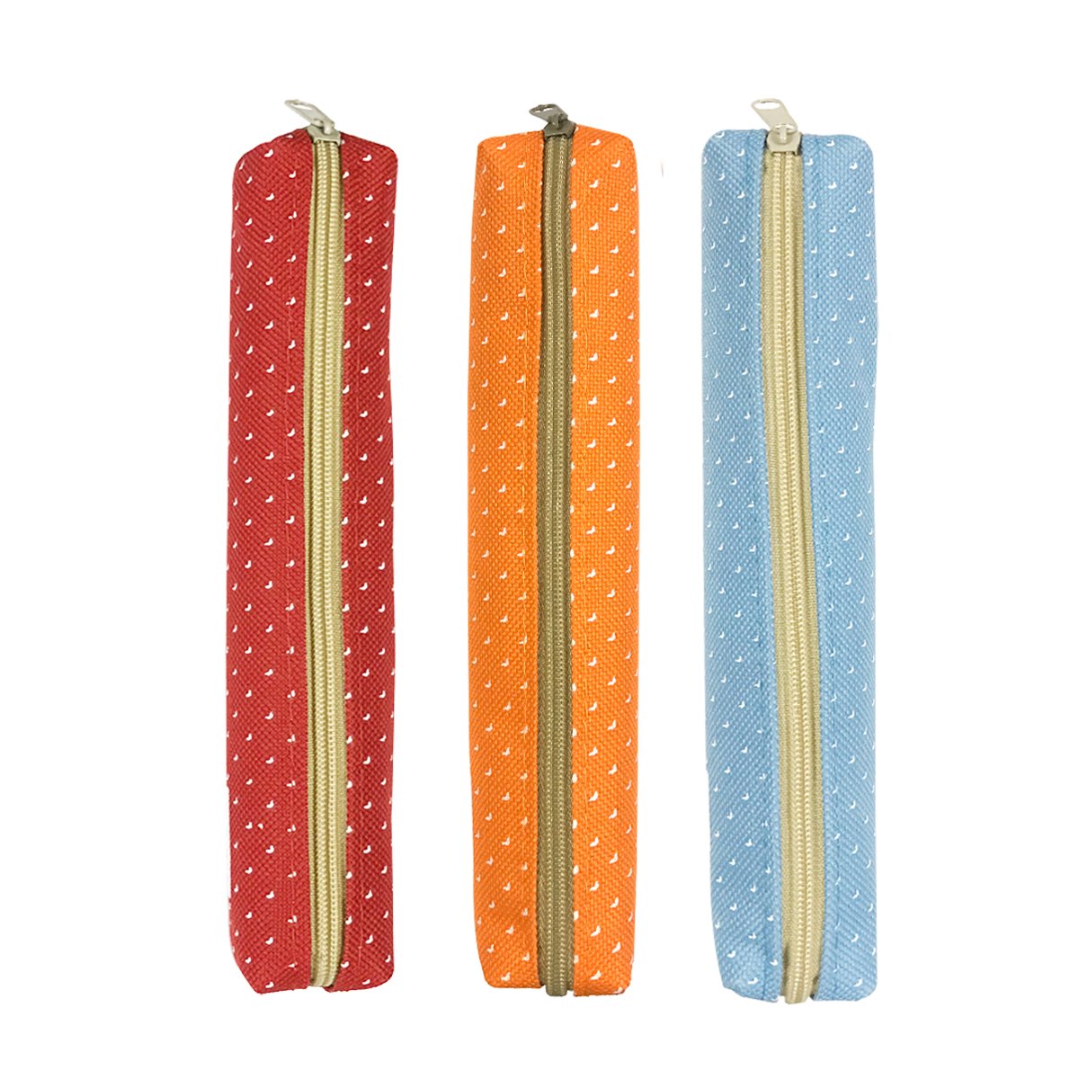Wrapables - Astuccio sottile a pois, 3 pezzi, rosso, arancione, blu