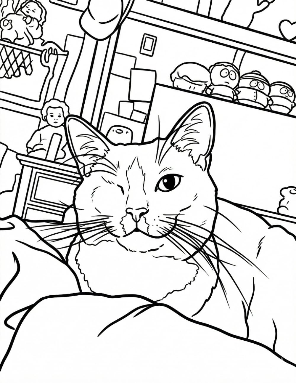 Gabu and Friends: Gabu the 1 Eyed Cat and his crazy friends - Coloring Book
