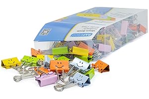 RAPESCO 1428 Emoji Foldback 3/4 Inch Clips, Assorted Colors, Pack of 80