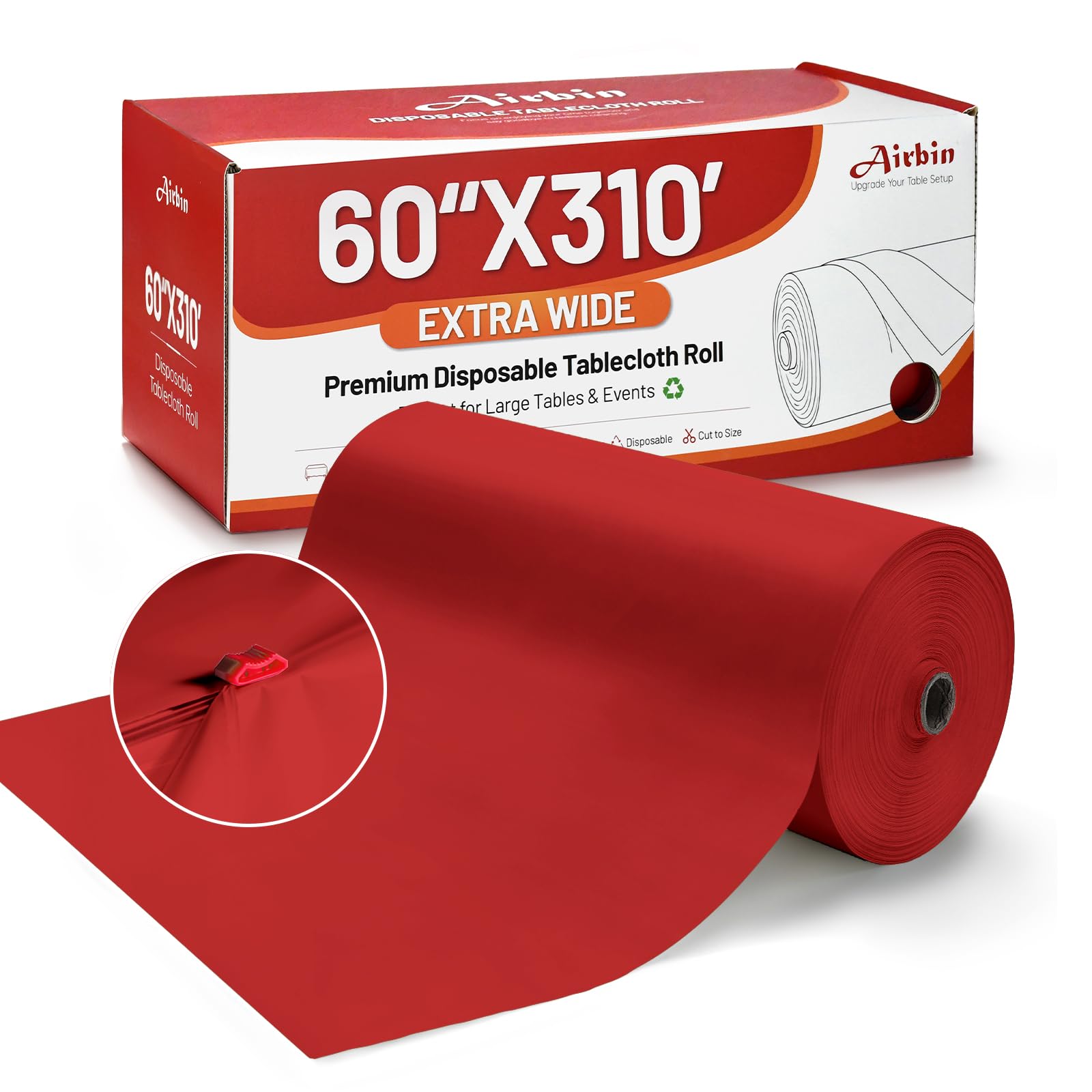 Plastic Table Cover Roll, Extra Wide 60 In X 310 Ft Disposable Tablecloth