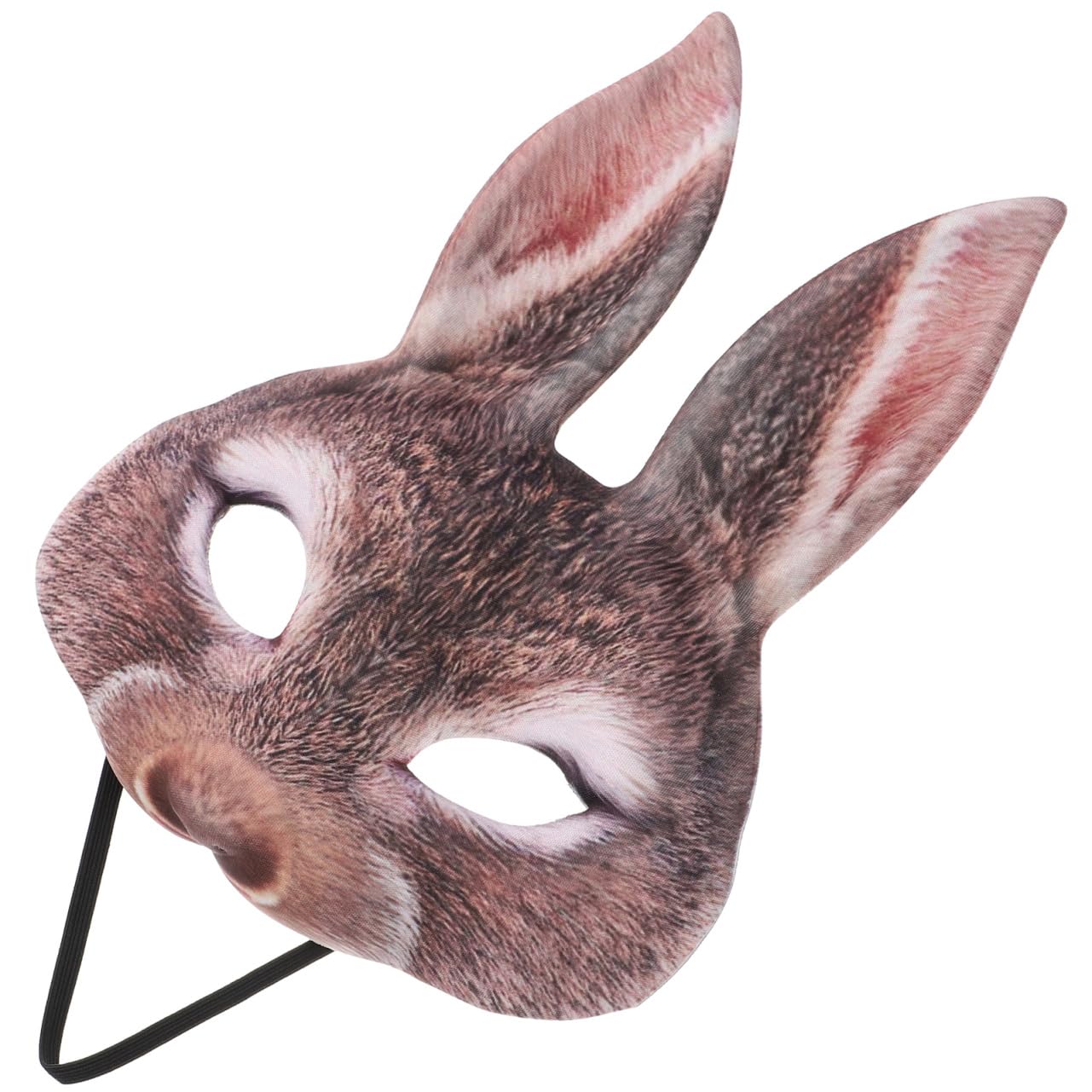 Brown EVA Half Face Bunny Mask for Easter Fancy Dress Parties
