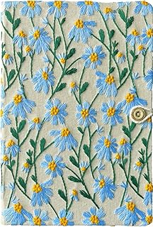 A5 Notebook, Lay Flat Notebook, Flower Journal, Embroidered Notebook, 8