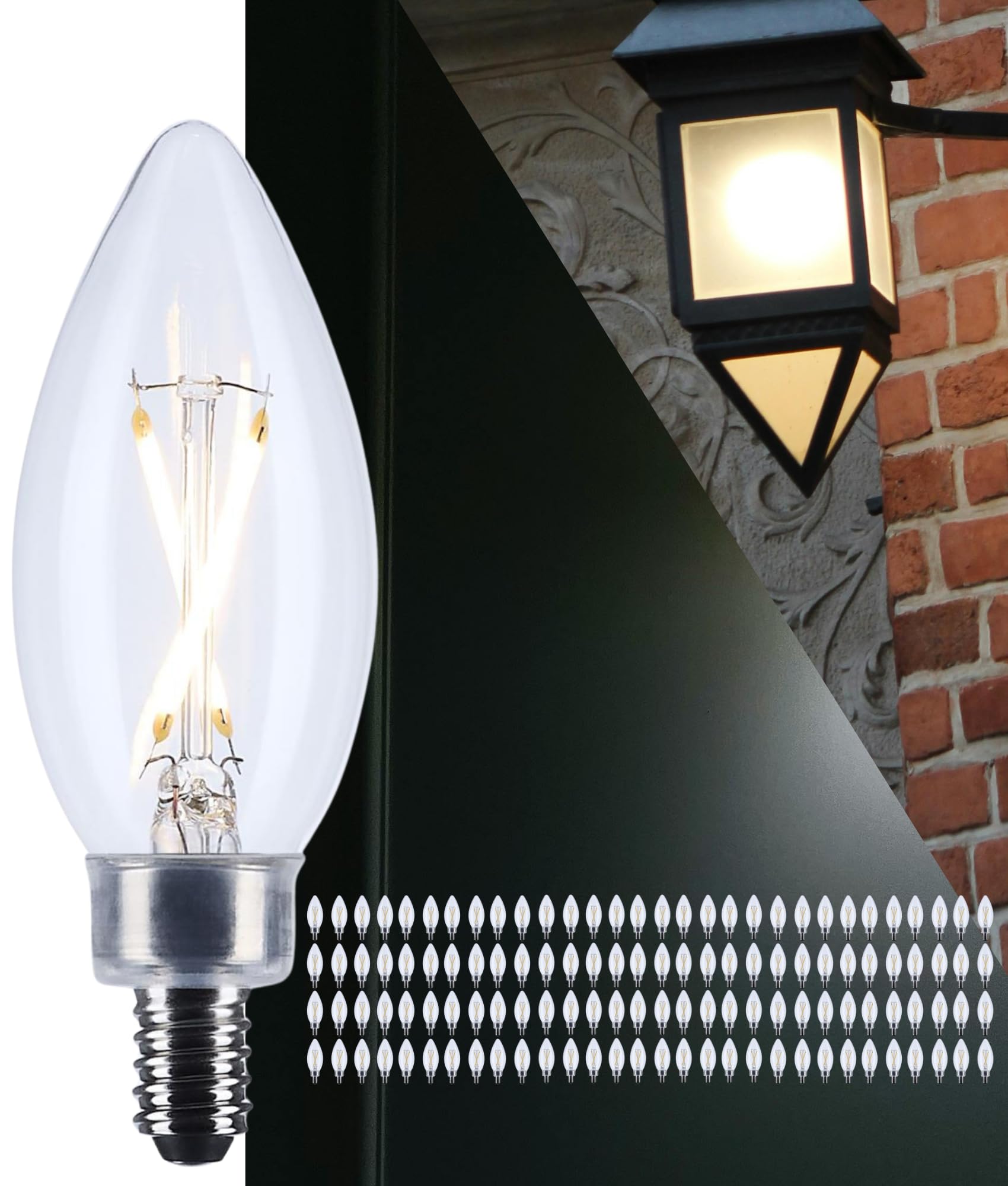 Satco 4W LED B11 Candle Light Bulb 5000K Natural Light 350 Lumens Clear Finish E12 Candelabra Base Dimmable