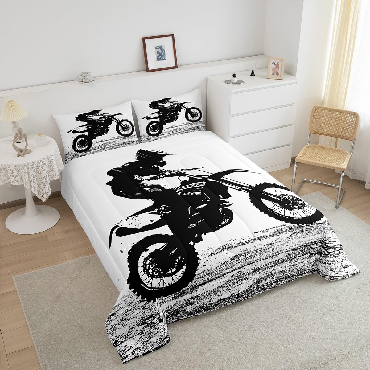 EDUMEYA Juego De Ropa De Cama De Motocross Dirt Bike Tamaño Individual Para  Adolescentes Y Niños, Funda De Edredón De Motocicleta De Carreras De  Deportes Extremos, Edredón 1 Edredón + 1, image size:1200x1200