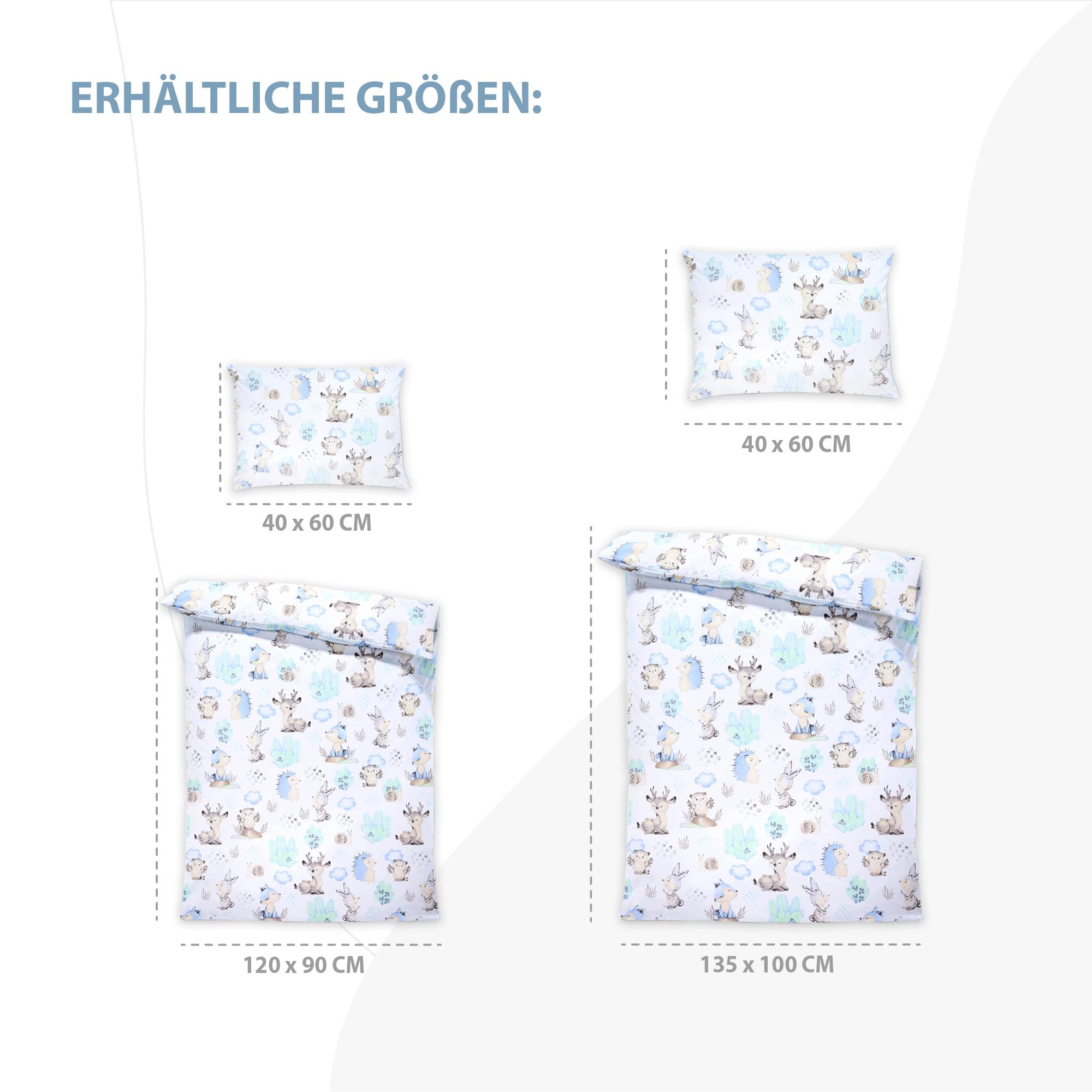 Totsy Baby - Funda nórdica Infantil (90 x 120 cm), diseño de Erizo para niños, Almohada de 60 x 40 cm, algodón — view 3