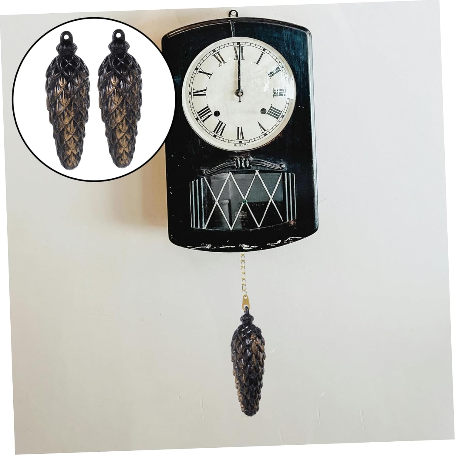 OSALADI 2pcs Handmade Cuckoo Clock with Decorative Hammer Mechanical Movement Wall Hanging Clock Musical Chimes for Living Room Home Office Decor Timeless Artistry and Unique Design