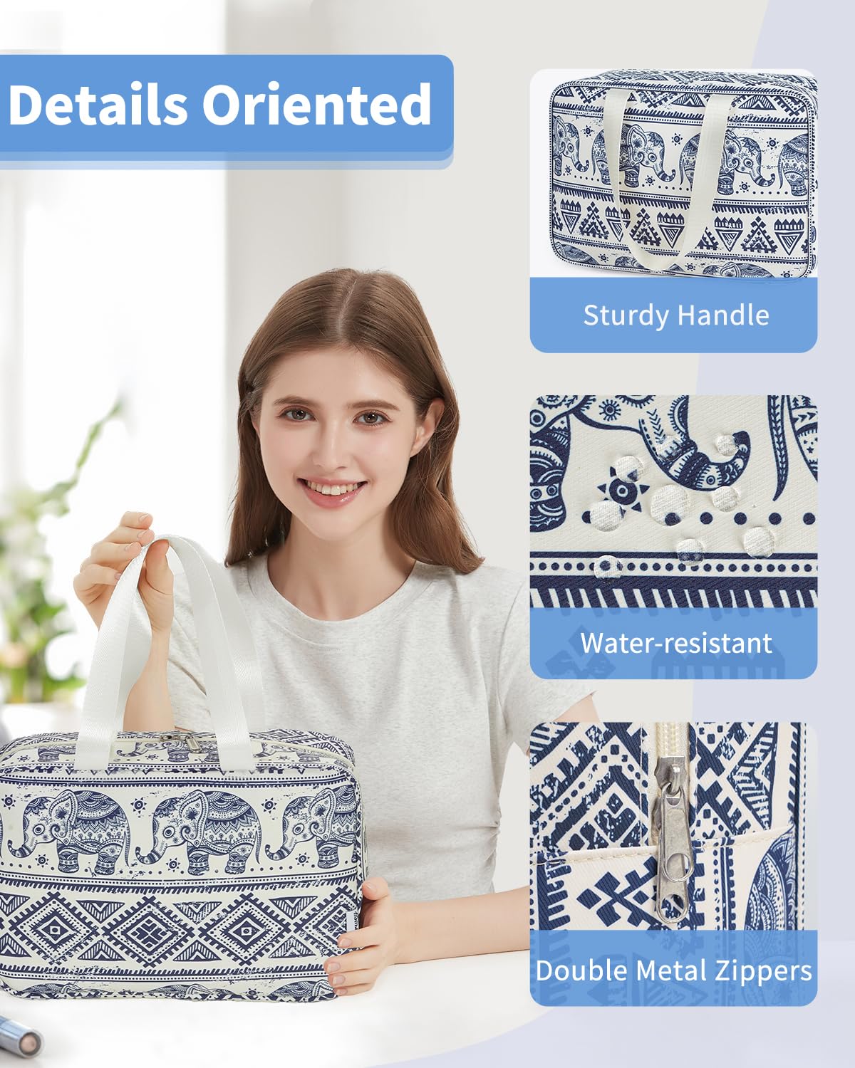 Narwey Trousse de Toilette Voyage Grande Trousse Maquillage Organisateur Accessoires Sac de Toilette Trousse Toilette Hommes Femmes - 5