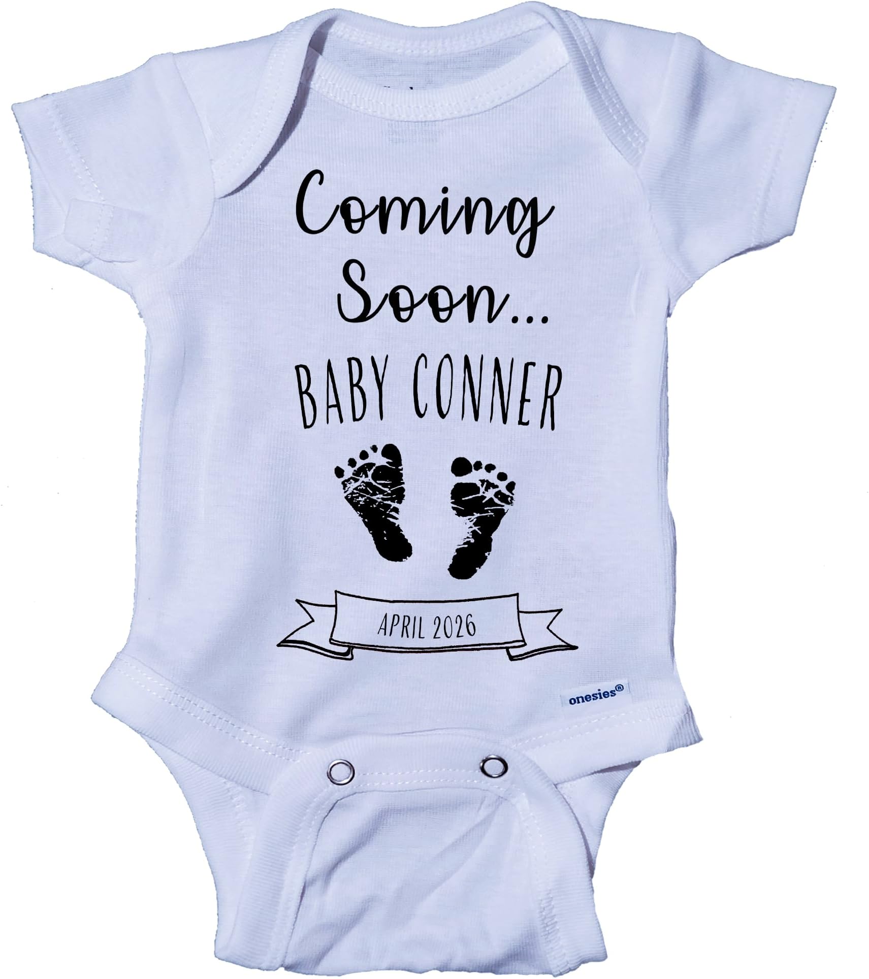 Ink Trendz Custom Coming Soon... Baby Feet Pregnancy Announcement Baby one-piece Bodysuit Onesie