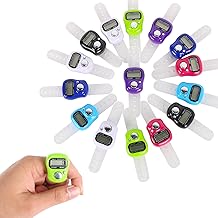 Set of 15 Stitch Markers Knitting Cikirmatik Hand Counter: LED Row Counter Knitting Electronic Counter Mini Finger Counter for Knitting, Sports, Inventory, Marketing, Golf (7 Colours)