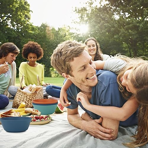 Miniatura 6 de PYRMONT 36 OZ Wheat Straw Bowls Set of 8 Large Cereal Bowls Reusable Soup Bowls Microwave & Dishwasher Safe Unbreakable Bowls Kitchen for Con