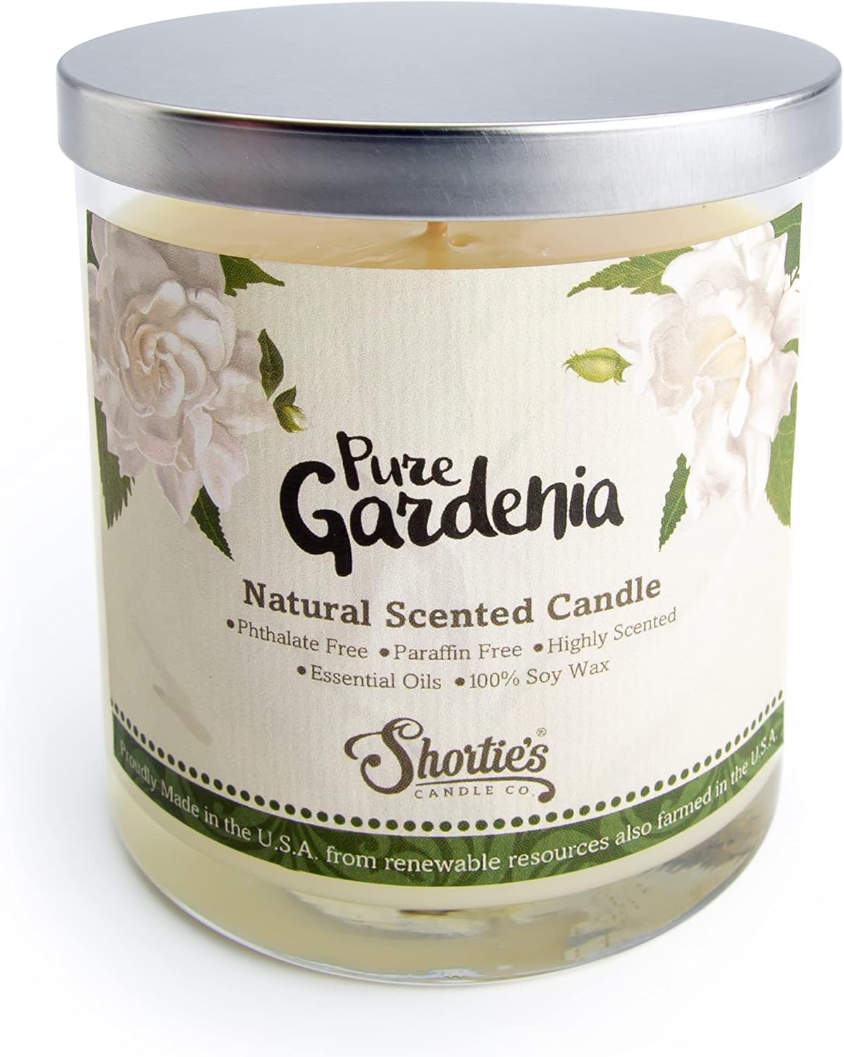 Gardenia Highly Scented Natural Soy Candle, Essential Fragrance Oils, 100% Soy, Phthalate & Paraben Free, Clean Burning, 9 Oz. - Image 2