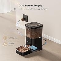 Vista 6 de Espelho Alimentadores automáticos para gatos WiFi: control inteligente de aplicación de 2.4 GHz, dispensador de alimentos para gatos con bolsa