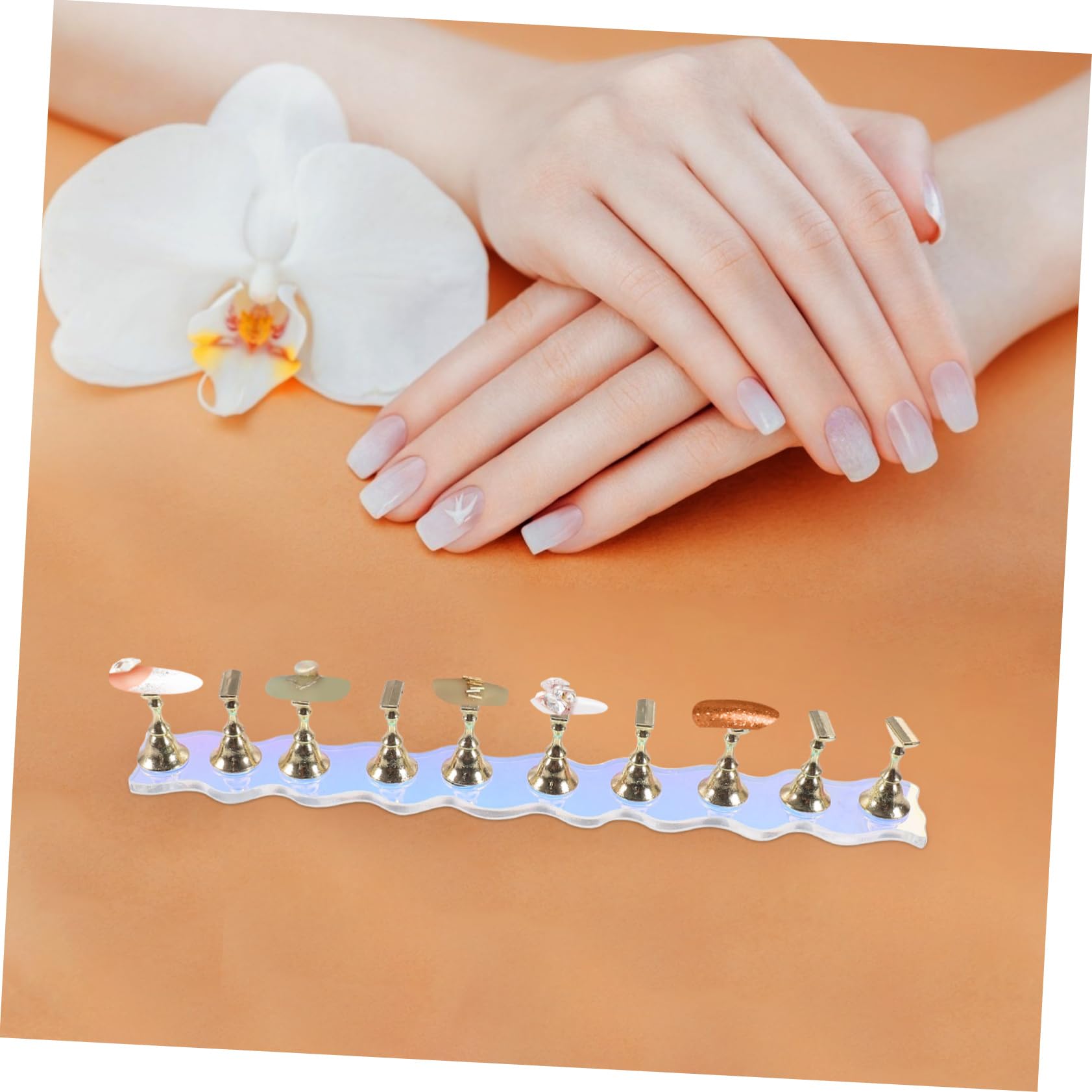 Healeved 5 Juegos rodillo de arrastre para registrador grabadora de vídeo Titulares uñas postizas expositor uñas soporte de práctica de puntas de uñas soporte de uñas para pintar uñas Metal