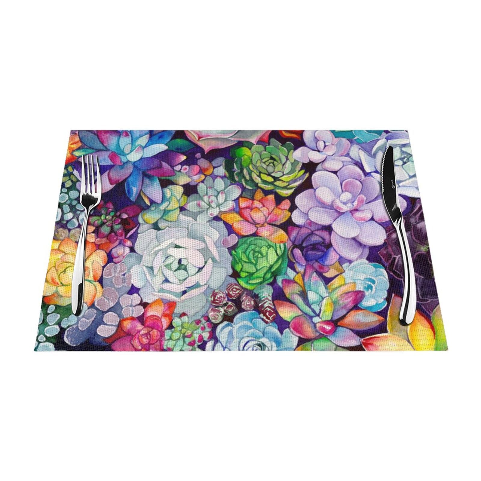 Set de table succulent lot de 6 pour sublimer vos déjeuners en terrasse ou en salle à manger