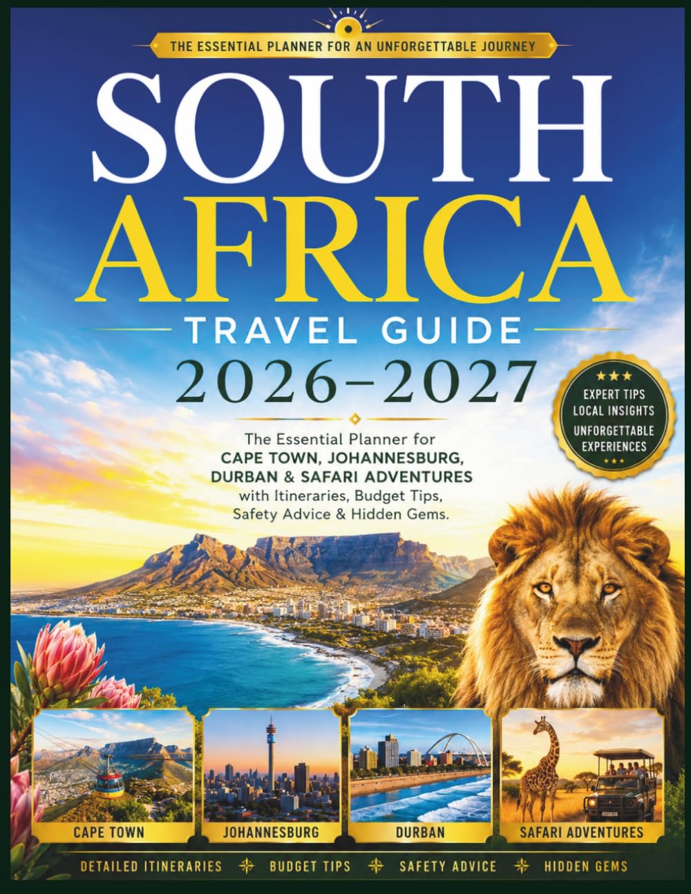 SOUTH AFRICA TRAVEL GUIDE 2026–2027: The Essential Planner for Cape Town, Johannesburg, Durban & Safari Adventures with Itineraries, Budget Tips, Safety Advice & Hidden Gems.