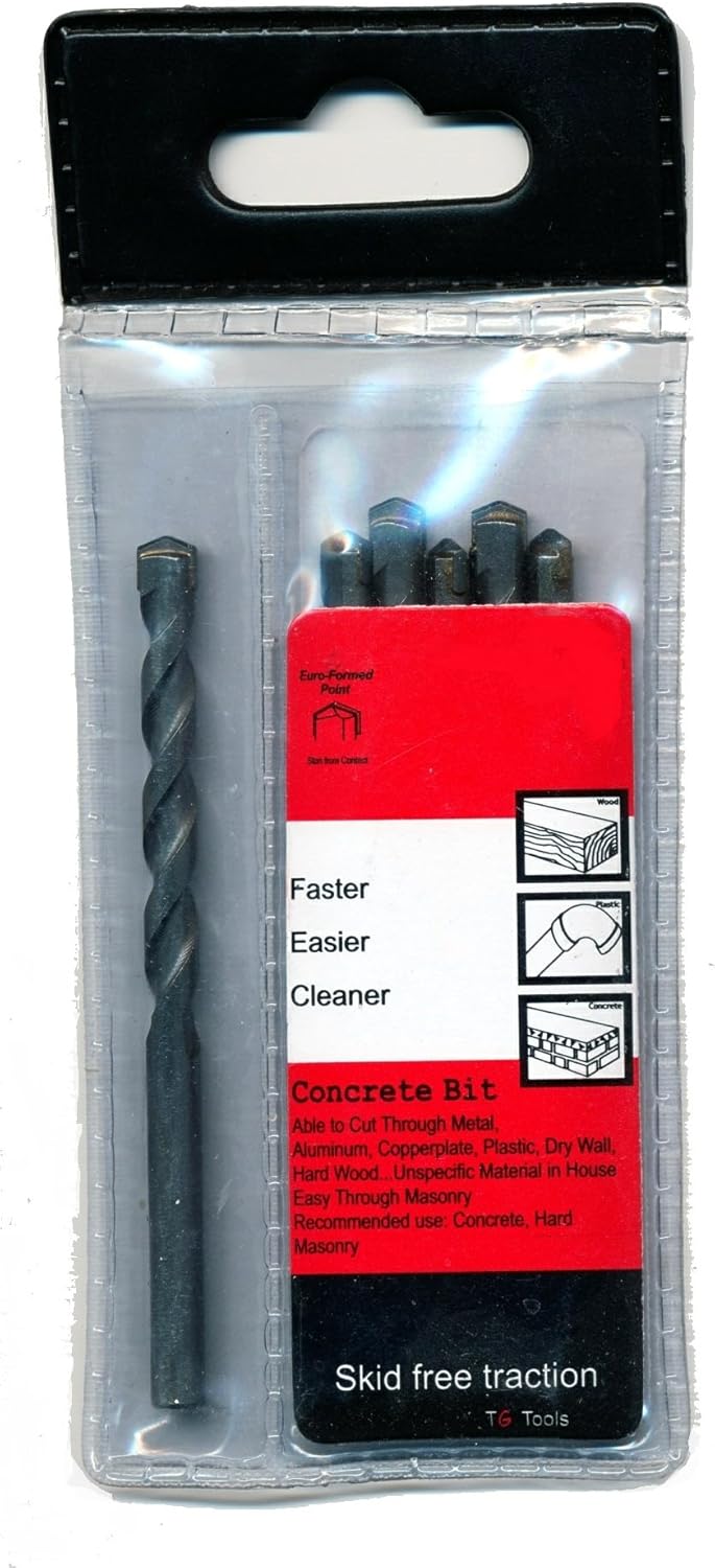 TG Tools C116011095D Concrete Drill Bit, 3/8Inch, 6Piece Jobber