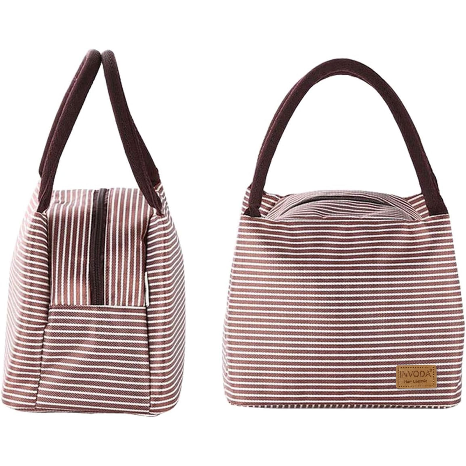 Insulated 4PCS Lunch Organizer Bag Set with Zip Closure, Foldable Lunch Tote - Reusable Picnic Cooler for Men & Women
