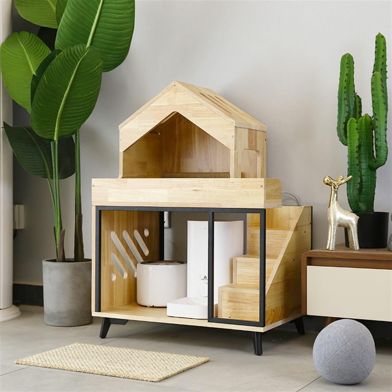 Casa del Gatto Portaoggetti in Legno Integrato for Gatti Cat Villa Cat Struttura da Arrampicata Gabbia per Gatti (Color : 2)