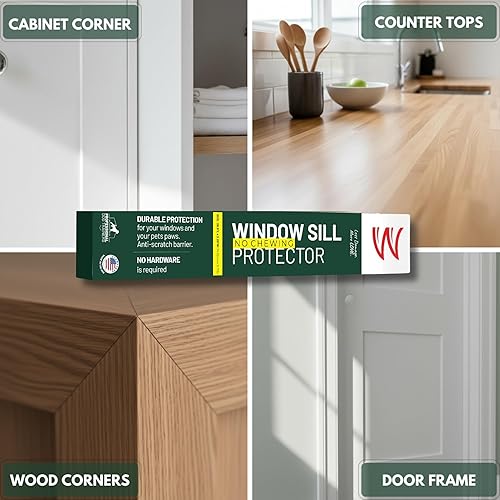 Miniatura 7 de CLAWGUARD Protector de alféizar de ventana protección transparente fuerte contra arañazos de perros y gatos, masticar, babear y arañar en los