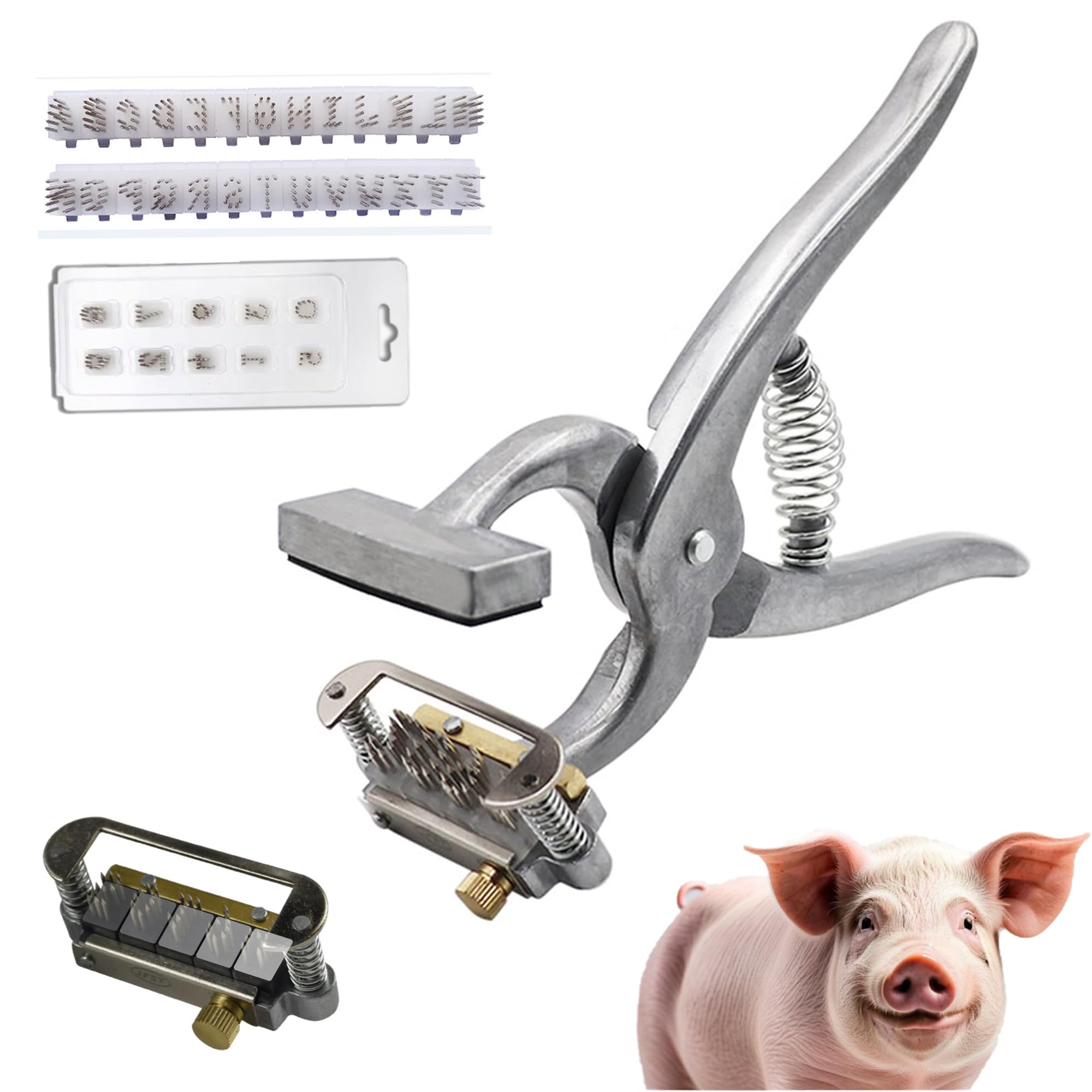 Pet Tattoo Pliers Kit for Livestock Identification - 4 Digits with 26 Alphabets for Sheep, Pigs, Goats, and Rabbits