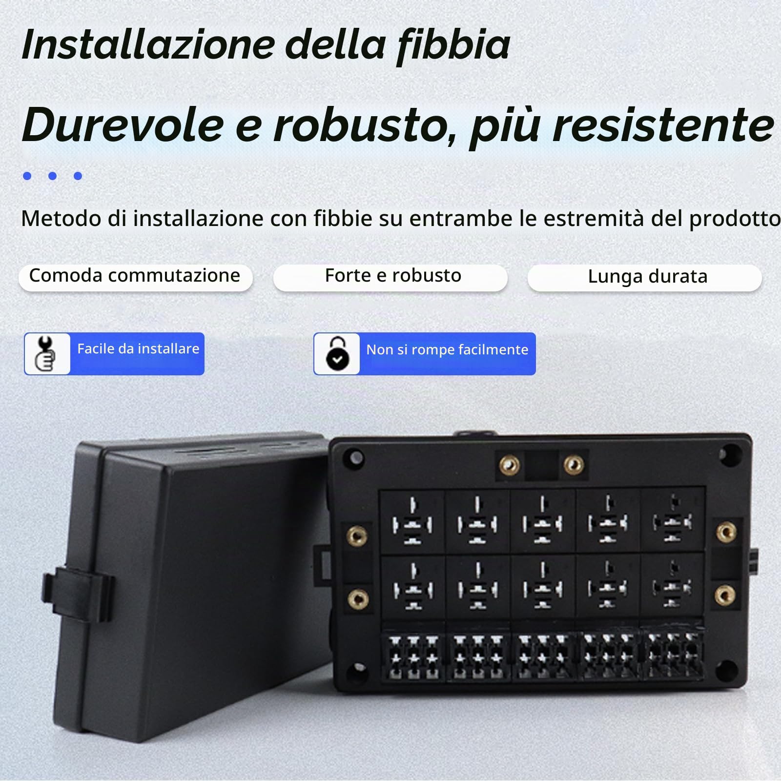 Scatola Relè Fusibili 12 V, 10 Relè 15 ATC ATO Universale Impermeabile Kit