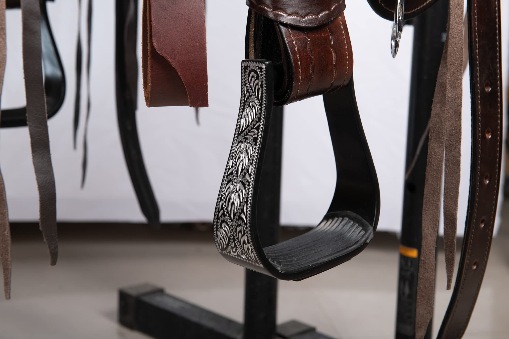 Hulara Sella Western Tooled Vera Pelle Cavallo Sella Intagliato Comodi Sedili Dimensioni 14 Pollici a 18 Pollici Western Selle per Cavalli Barrel Racing Saddle