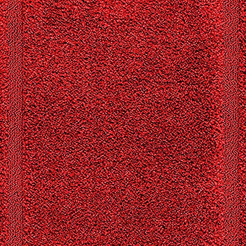Image of (Pack of 2 Rectangular Box Shaggy Carpet for Living Room, Bedroom, High Low Design Finish Microfiber 1.8 Inch Pile High, 2x6 Feet Runner Red|Red Color
