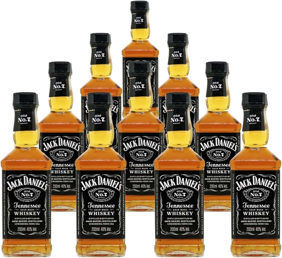 Jack Daniel's Whisky Tennessee Old No 7 Bourbon 200ml Combo Padrinhos 10 Unidades