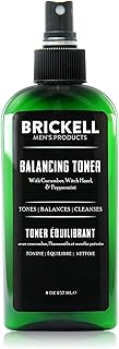 Brickell Men's Balancing Toner For Men, Natural and Organic Alcohol-Free Cucumber, Mint Facial Toner with Witch Hazel, 8 Ounce, Scented