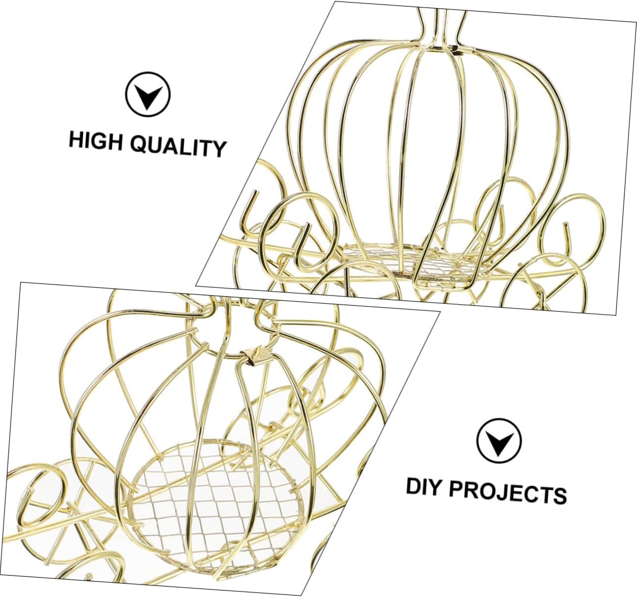 IMIKEYA 12 Pcs Pumpkin Cart Metal Candy Box Flower Vases Decorative Dinner Table Decor Carriage Holder Gold Pumpkins Candy Holders White Pumpkins for Centerpieces Bag Princess Baby