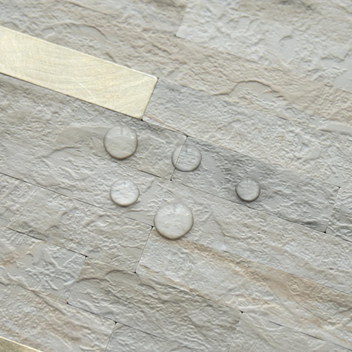 AULIGET 20 Sheets Faux Stone Peel and Stick Backsplash, Beige Marble Look PVC Wall Tile Stick on Backsplash for Kitchen and Bathroom - 4