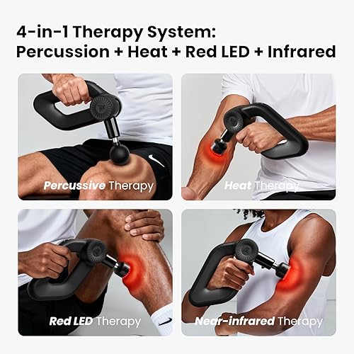 Miniatura 5 de BOB AND BRAD Pistola de masaje D6 Ultra con luz infrarroja, percusión de tejido profundo con amplitud de 0.630 in, masajeador muscular profesional