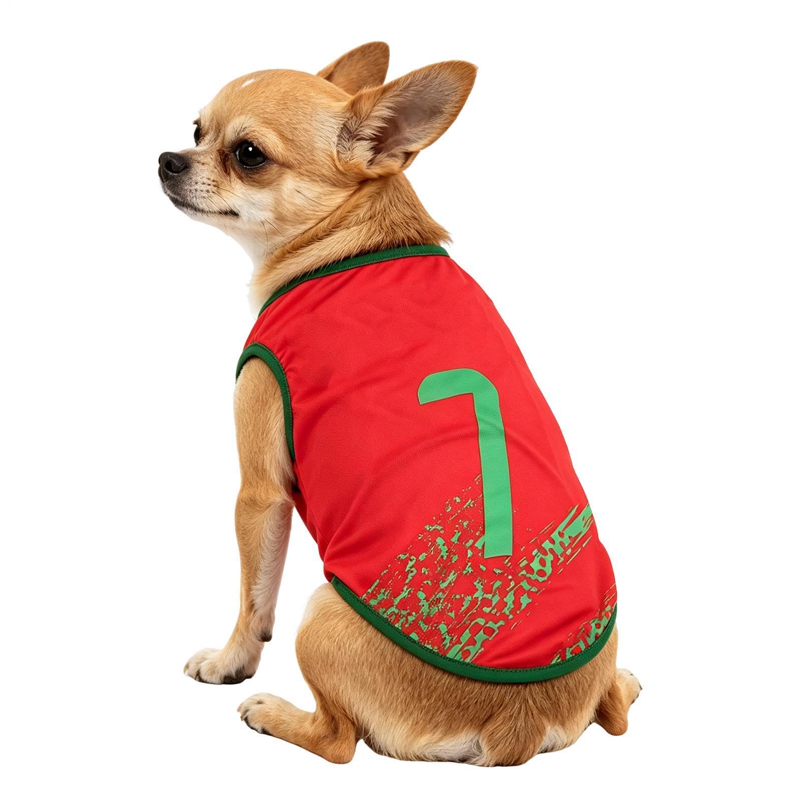 Dog WM Shirts 2026, Dog Portugal Football Shirt, M Breathable Mesh Sleeveless Puppy Sports Costume for Soccer Fans & Pet Lovers
