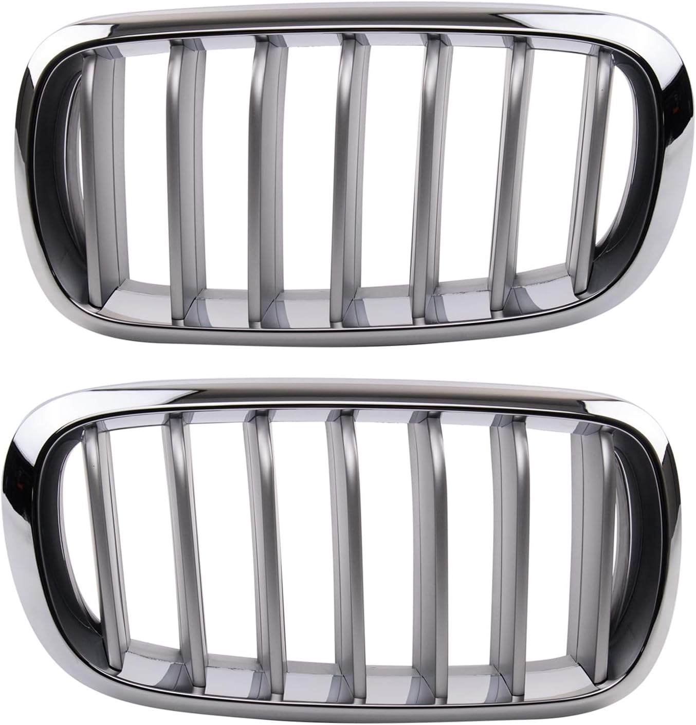 TRQ Front Upper Grille Driver & Passenger Side Upper Compatible with 2014-2018 BMW X5 BM1200271 BM1200272