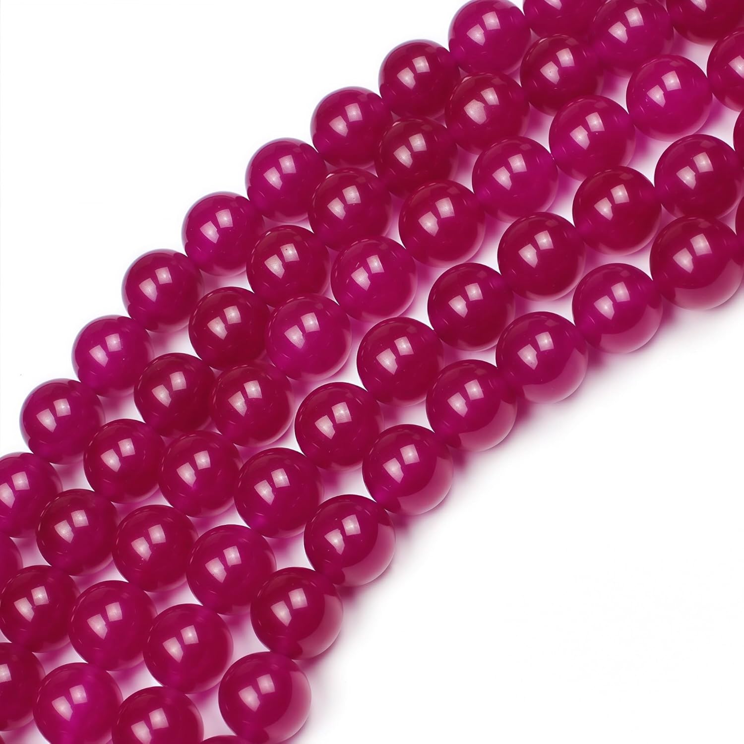 MJDCB Natural Rose Red Jade Round Loose Beads for Jewelry Making DIY Bracelet Necklac (4mm) - Image 5