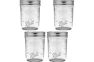 8oz Mason Jar: 4 Pack of Airtight Jars With Lids and Bands