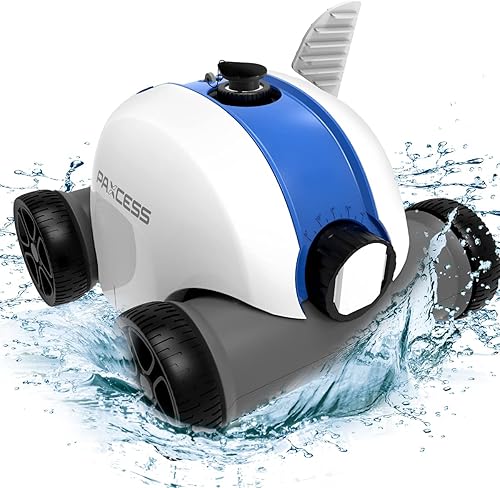 Limpiador robótico de piscina, aspiradora automática de piscina con cable, potente limpieza con motores de doble accionamiento, IPX8 impermeable