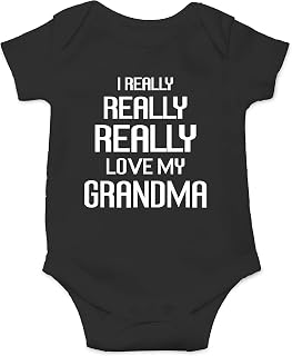 I Really Really Love My Grandma - Baby Boys Girls Romper Bodysuit Infant Funny Jumpsuit