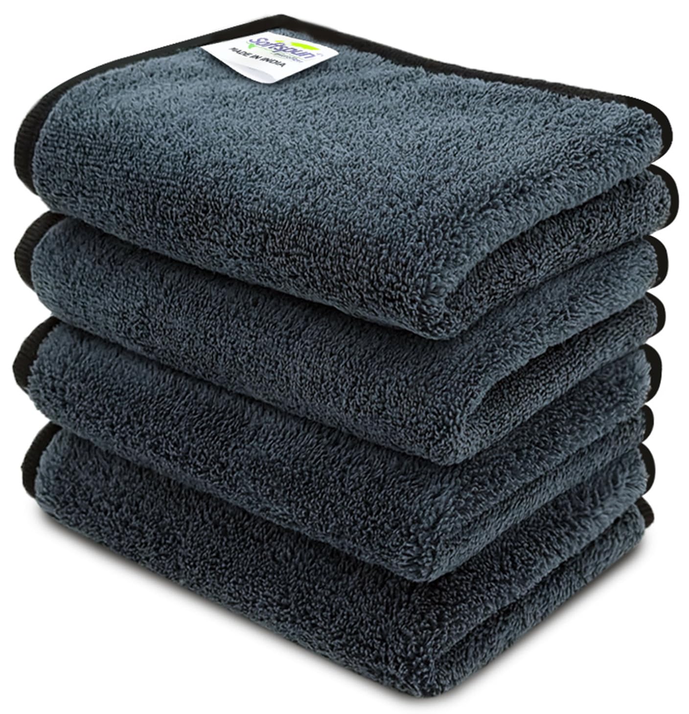 SOFTSPUN Microfiber Hand & Face Wipes 20x30 Cms, 4 Piece Towel Set, 280 GSM (Grey) Super Soft & Silky for Hand, Face and Body - Hypoallergenic Sensitive Skin Wipes & Washcloths.-image-30